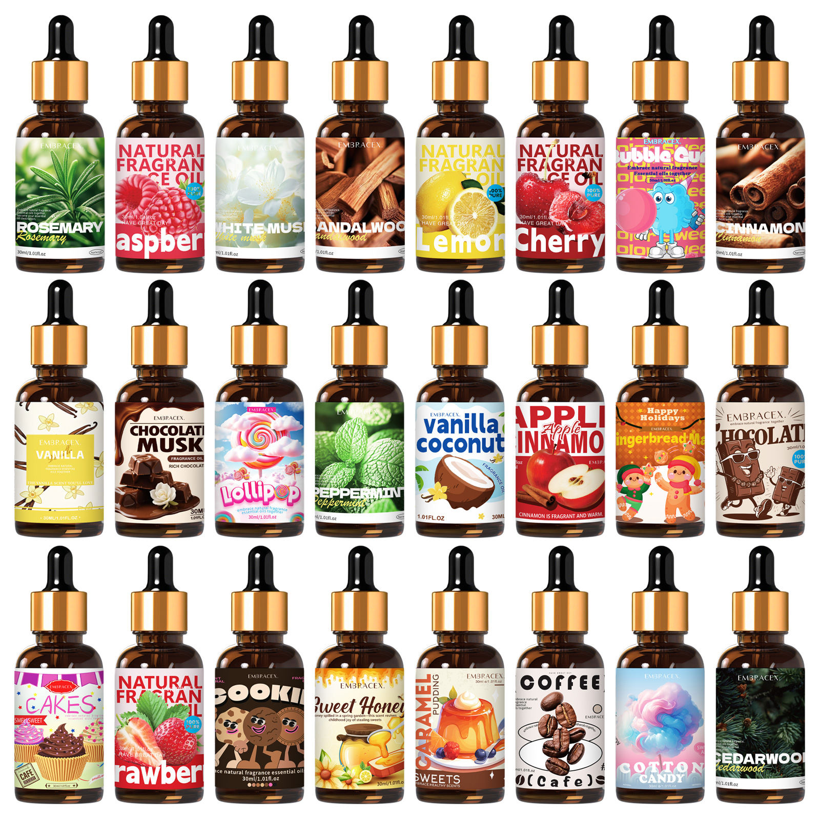 27 type 30ml Essential Oil Lon - مراجعة Candle Making Supplies Fragrance Oils وسعره