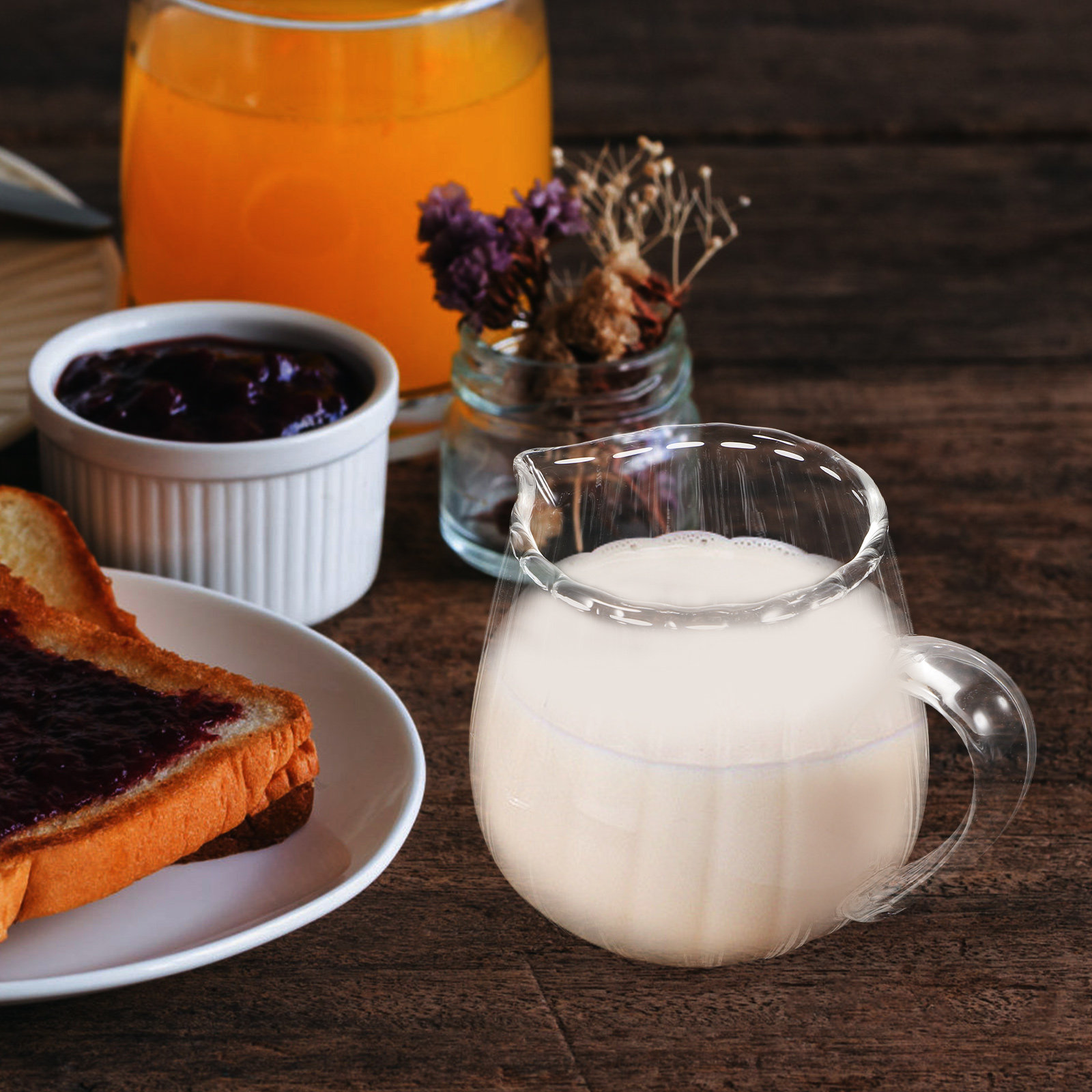 Glass Creamer Pitcher Mini Mil - مراجعة Pour Spout Pitcher وسعره