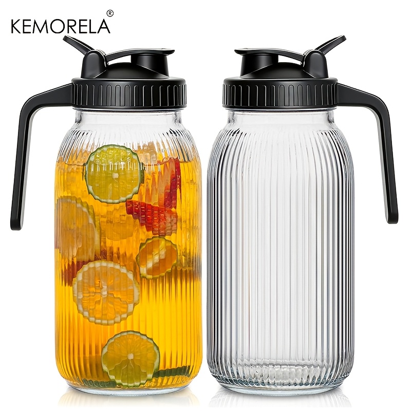 2PCS Glass Mason Jar Pitcher L - مراجعة Pour Spout Pitcher وسعره
