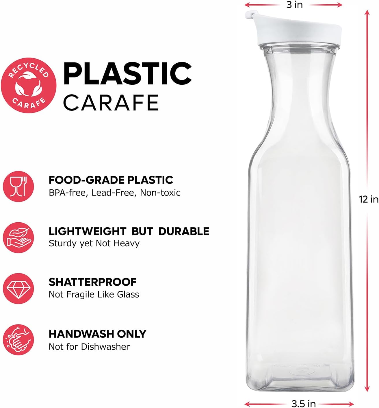 50 oz Plastic Carafe with Lid  - مراجعة Pour Spout Pitcher وسعره