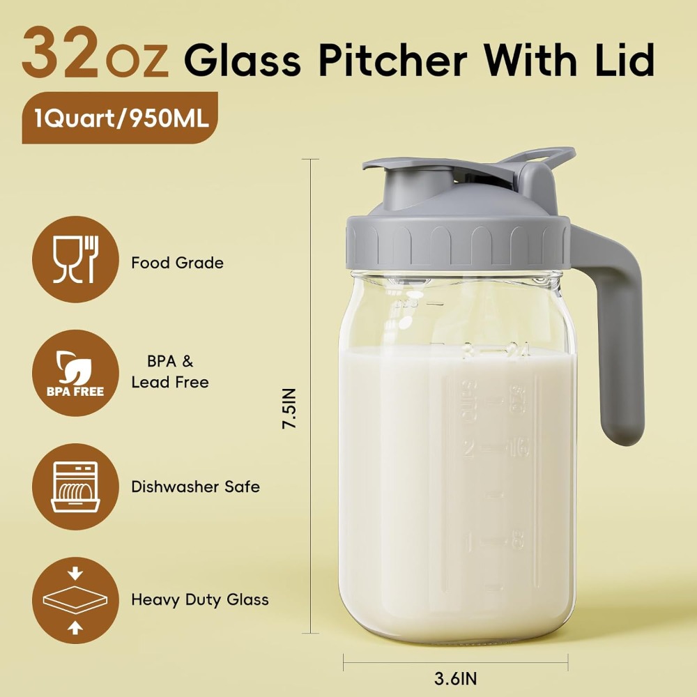 Breast Milk Pitcher - 32 oz Gl - مراجعة Pour Spout Pitcher وسعره