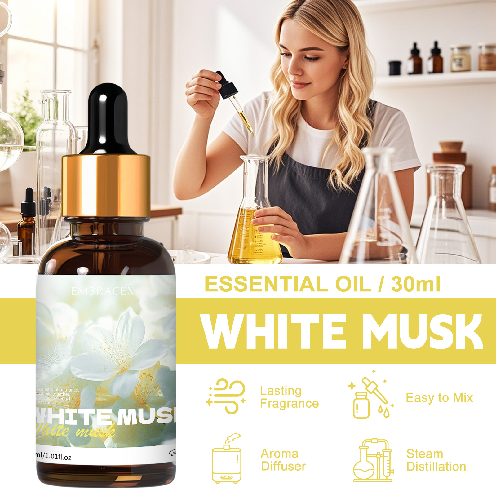 30ml White Musk Essential Oil  - مراجعة Candle Making Supplies Fragrance Oils وسعره